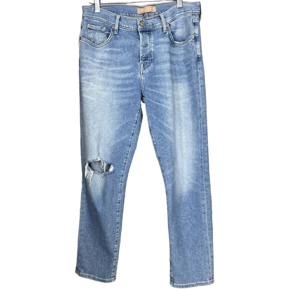 7 for All ManKind Luxe Vintage Josefina Boyfriend Distressed Jeans in Floral